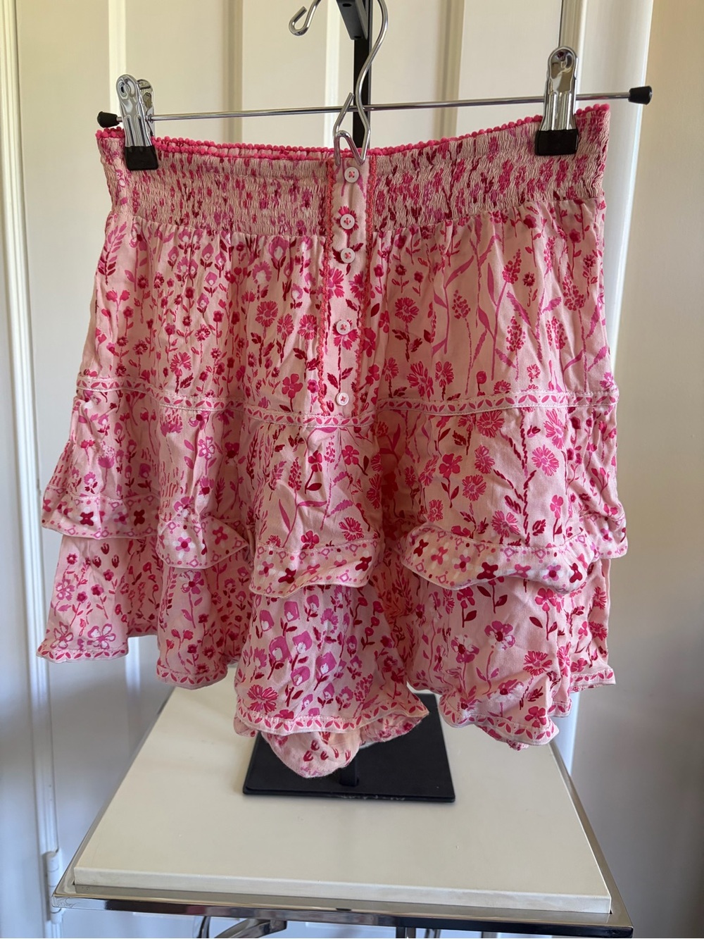 Poupette St. Barth Pink Floral Ruffle Skort